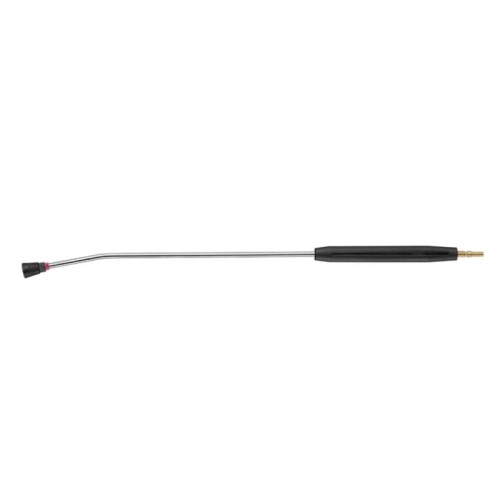 Lanca o1000mm z dyszą płaska D25065, marka kranzle-KR12420-D25065-zdjecie lancy ze stali inox z koncowka stala i uchwytem w kolorze czarnym, koncowka na szybkozlacze, głowka stala kolor czarny.jpg