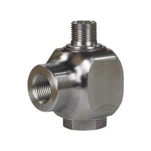 Złącze obrotowe kątowe ST-322 - wejście: 3/8" GW Wyjście: 3/8" GZ Ciśnienie: 5–400 bar Materiał: stal nierdzewna