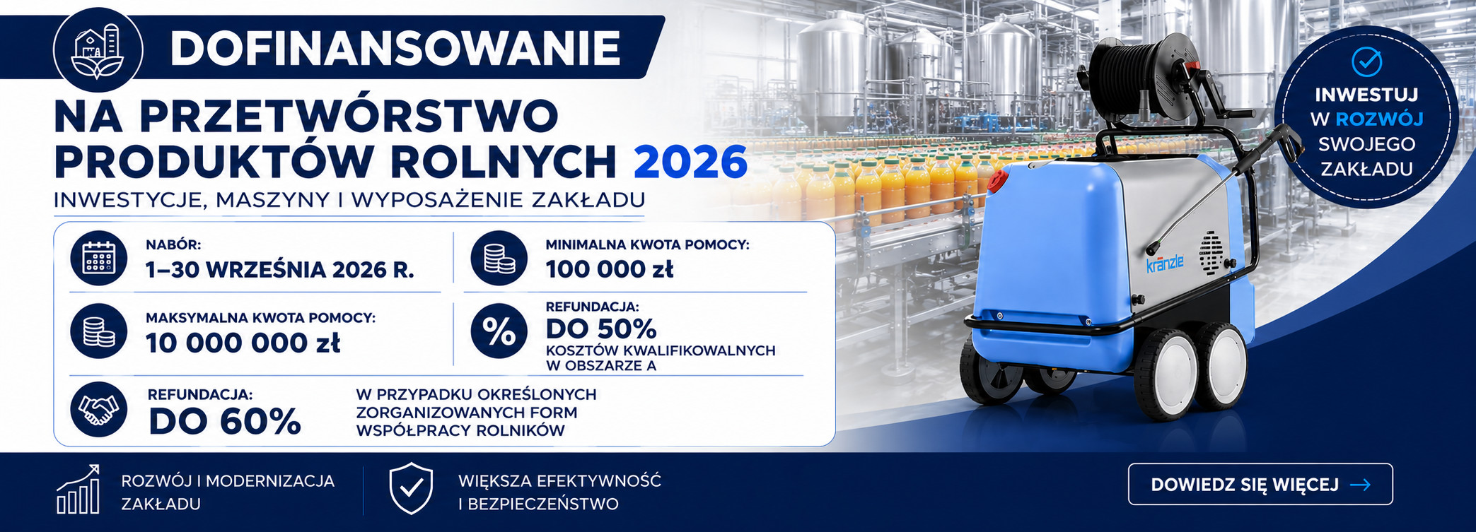 Dofinansowanie na przetwórstwo produktów rolnych 2026